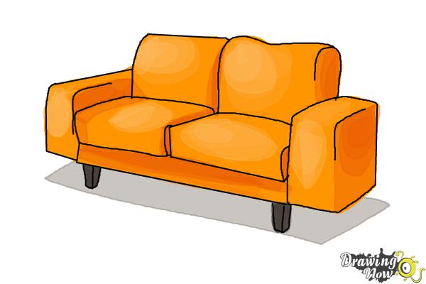 How To Draw A Sofa Drawingnow