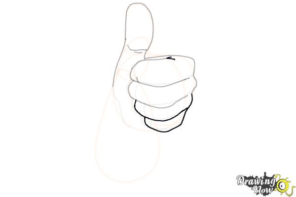 How to Draw a Thumbs Up - Step 10