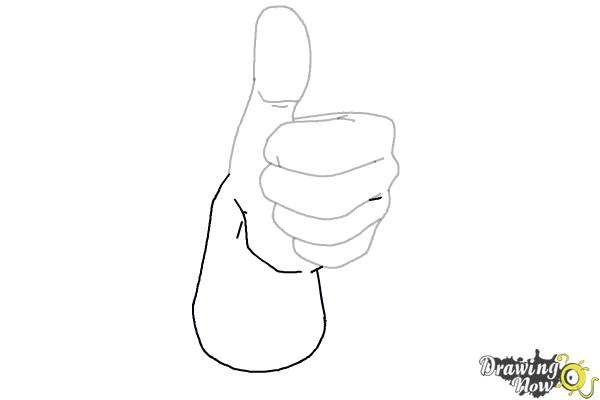 How to Draw a Thumbs Up - Step 11 How to Draw a Thumbs Up - Step 11