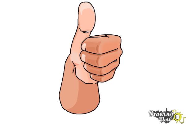 How to Draw a Thumbs Up - Step 12