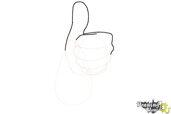 How to Draw a Thumbs Up - Step 8