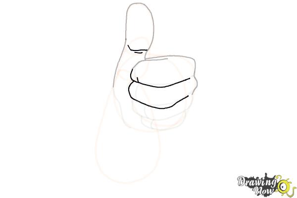How to Draw a Thumbs Up - Step 9