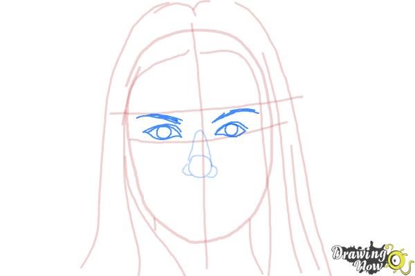 How to Draw Jaimie Alexander - Step 5