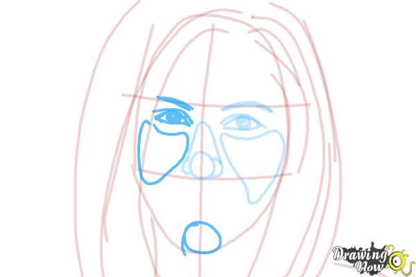 How to Draw Jennifer Aniston - Step 7