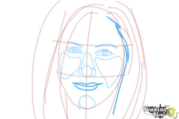 How to Draw Jennifer Aniston - Step 8