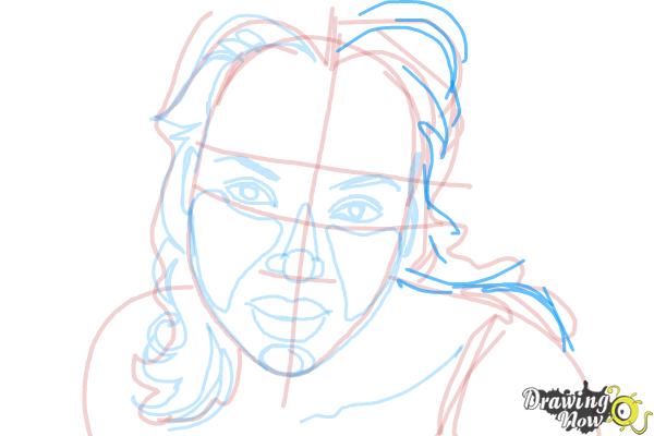 How to Draw Kerry Washington - Step 9