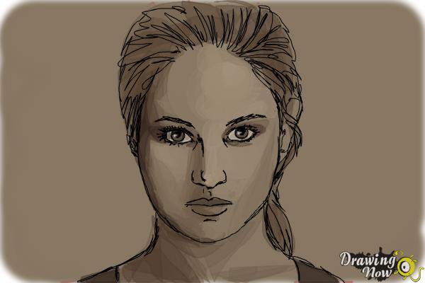 How to Draw Tris Prior, Beatrice from Divergent - Step 10