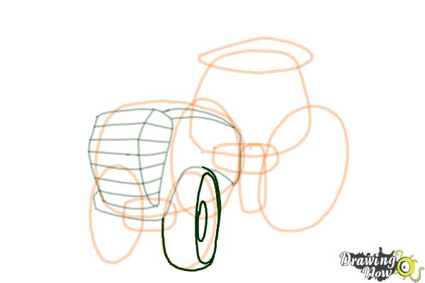 How to Draw a Tractor - Step 10