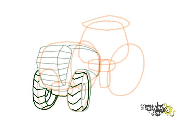 How to Draw a Tractor - Step 11