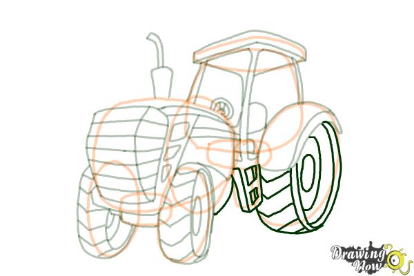 How to Draw a Tractor - Step 15