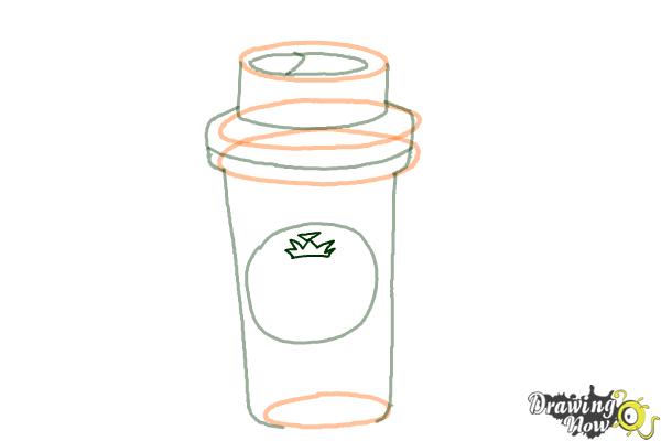 How to Draw a Starbucks Cup - Step 6