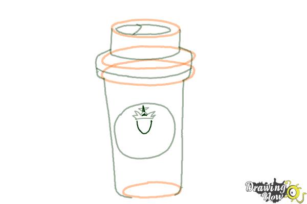 How to Draw a Starbucks Cup - Step 7