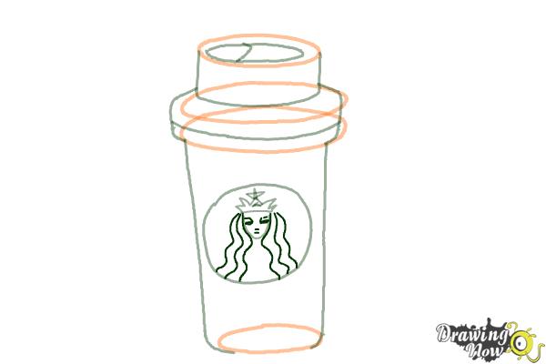 How to Draw a Starbucks Cup - Step 8
