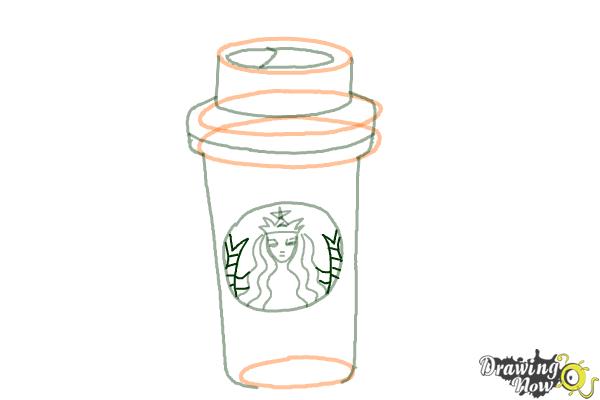 How to Draw a Starbucks Cup - Step 9