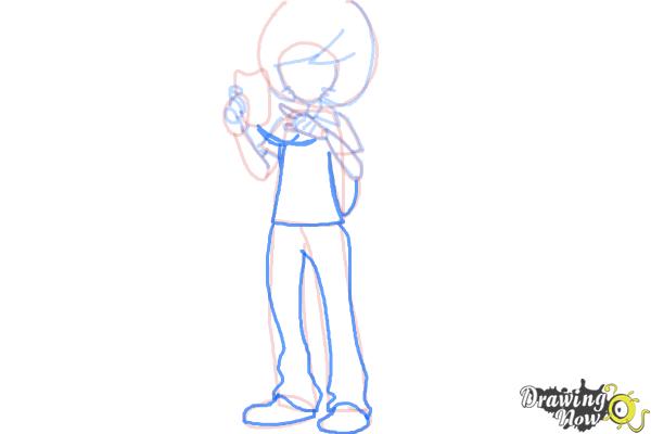 How to Draw Trevor from Pokemon X And Y - Step 9