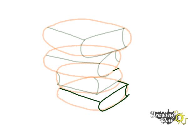 How to Draw a Stack Of Books - Step 8