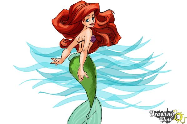 How to Draw The Little Mermaid - Step 10