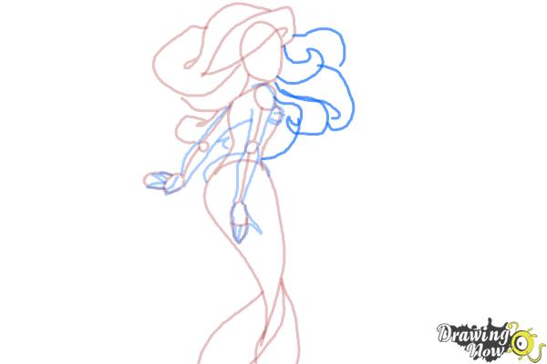 How to Draw The Little Mermaid - Step 7 How to Draw The Little Mermaid - Step 7