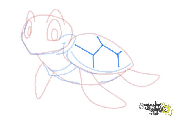 How to Draw a Tortoise - Step 11