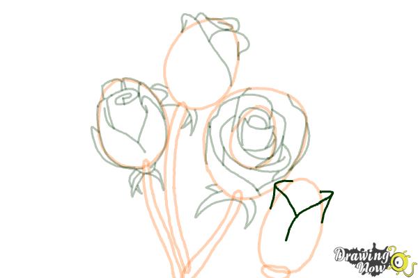 How to Draw Roses Step by Step - Step 14