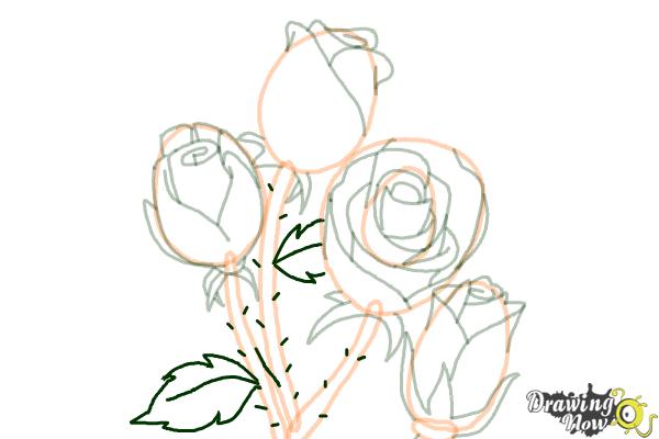 How to Draw Roses Step by Step - Step 17