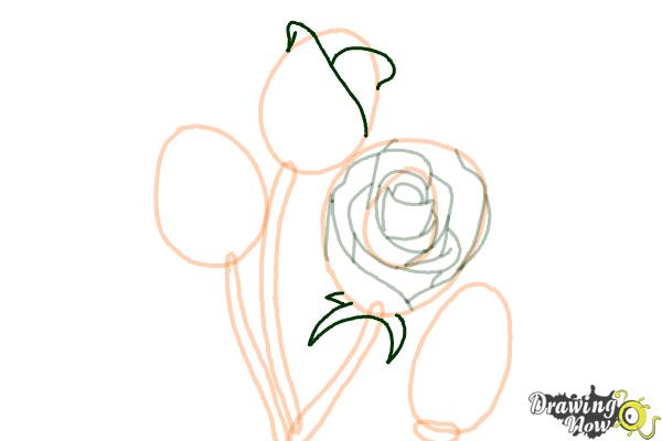 How to Draw Roses Step by Step - Step 9