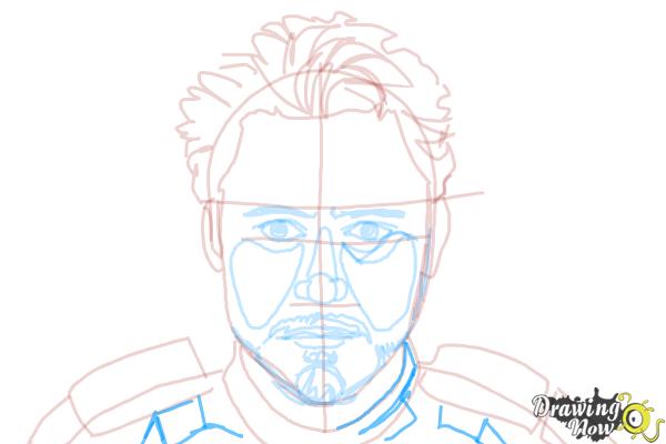 How to Draw Tony Stark - Step 11