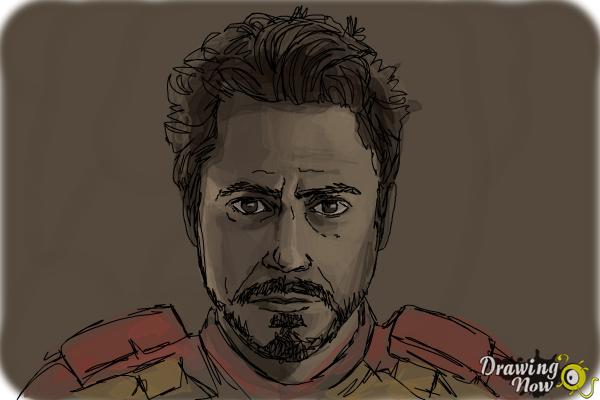 How to Draw Tony Stark - Step 13