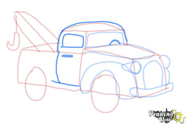How to Draw a Tow Truck - Step 10