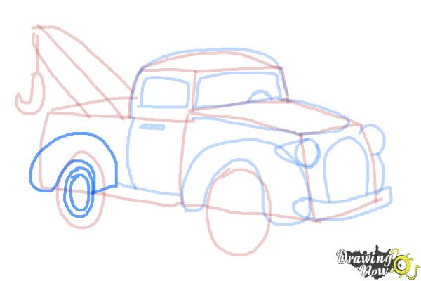 How to Draw a Tow Truck - Step 11