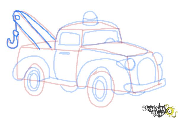 How to Draw a Tow Truck - Step 13