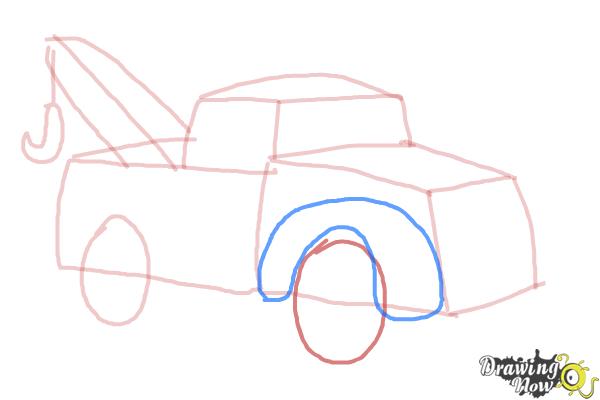 How to Draw a Tow Truck - Step 7