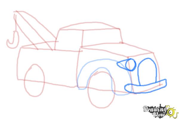How to Draw a Tow Truck - Step 8