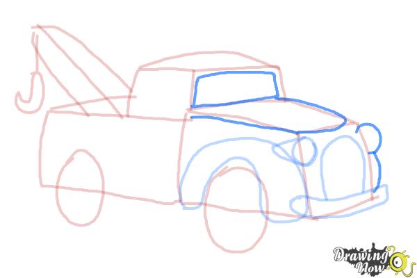 How to Draw a Tow Truck - Step 9