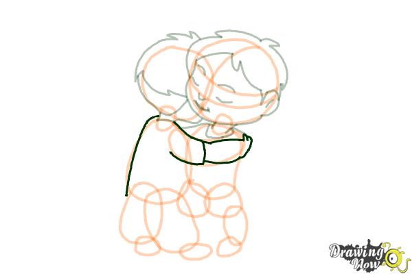 How to Draw Two People Hugging - Step 13