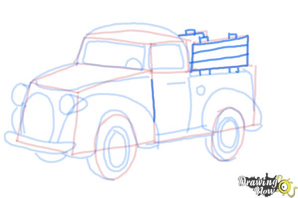 How to Draw a Pickup Truck - Step 12