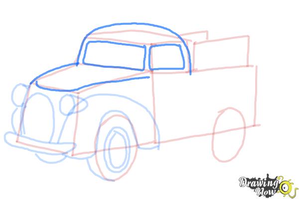 How to Draw a Pickup Truck - Step 9