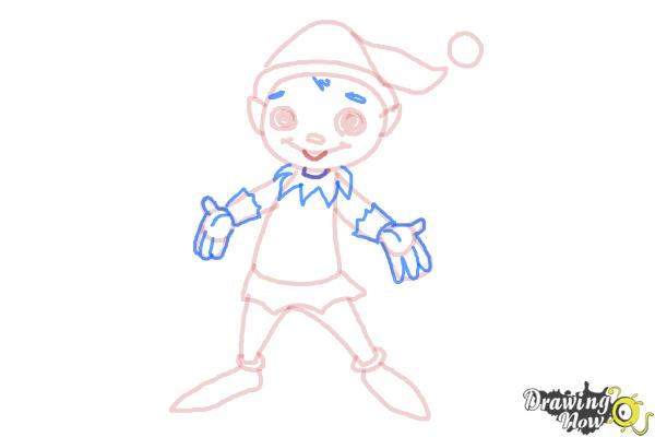 How to Draw a Christmas Elf - Step 10
