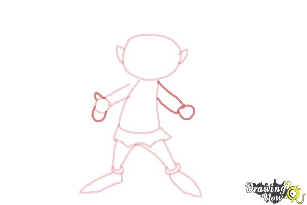 How to Draw a Christmas Elf - Step 6