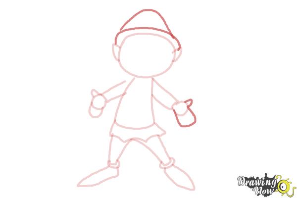 How to Draw a Christmas Elf - Step 7