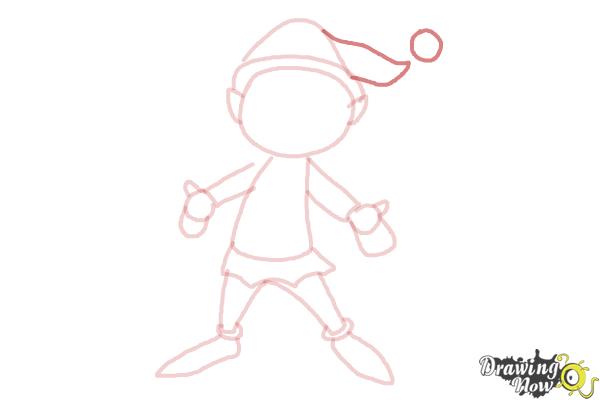 How to Draw a Christmas Elf - Step 8