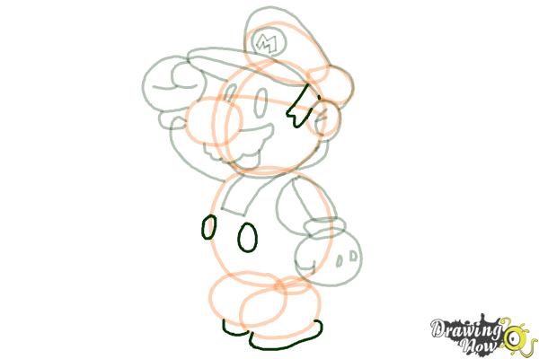 How to Draw Paper Mario - Step 12
