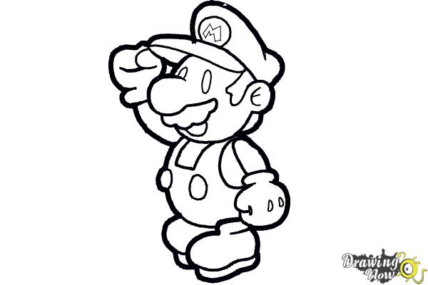 How to Draw Paper Mario - Step 13