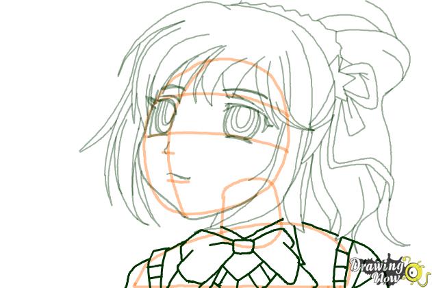 How to Draw Kurumu Korono from Rosario + Vampire - Step 7