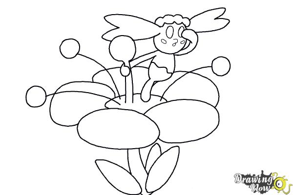 How to Draw Flabebe from Pokemon X And Y - DrawingNow