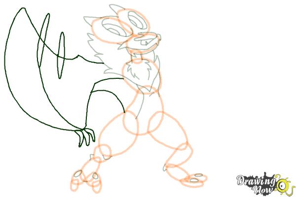 How to Draw Noivern from Pokemon X And Y - Step 7 How to Draw Noivern from Pokemon X And Y - Step 7