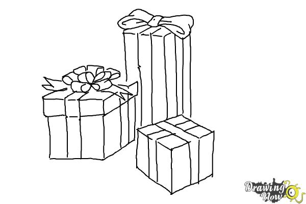 How to Draw Presents Easy  Christmas Gifts 