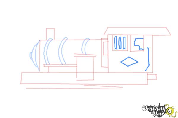 How to Draw a Steam Train - Step 10