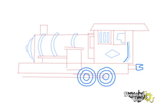 How to Draw a Steam Train - Step 11