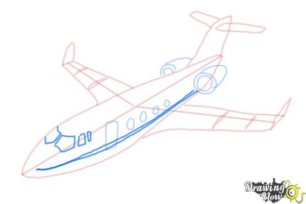 How to Draw a Airplane - Step 10